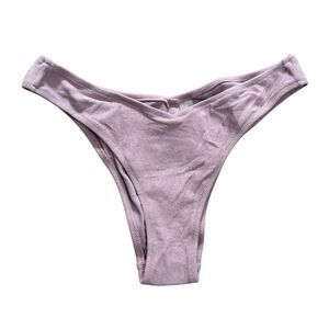 RAISINS Bikini Bottoms MEDIUM Mauve V Cut Cheeky High Leg Textured NWT